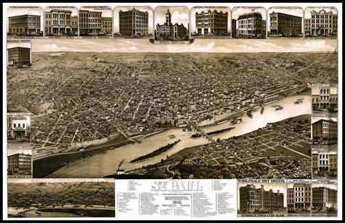 St. Paul 1883 Panoramic Drawing
