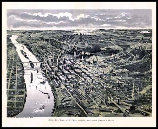 St. Paul 1893 Panoramic Drawing
