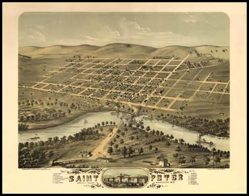 St. Peter 1870 Panoramic Drawing