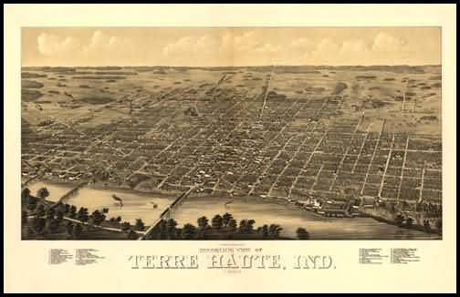 Terre Haute 1880 Panoramic Drawing