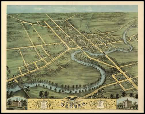 Warren 1870 Panoramic Drawing