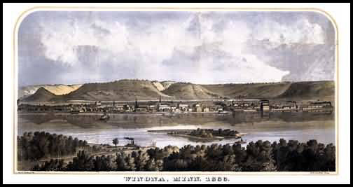 Winona 1866 Panoramic Drawing