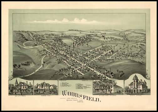 Woodsfield 1899 Panoramic Drawing